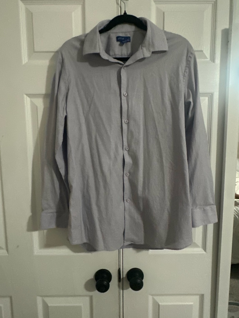 Apt. 9 Men's Light Gray Patterned Button-Up Dress Shirt